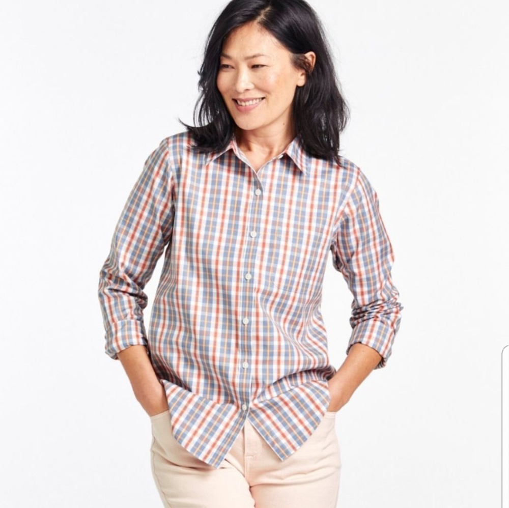 Wrinkle-Free Pinpoint Oxford Shirt, Long-Sleeve Re